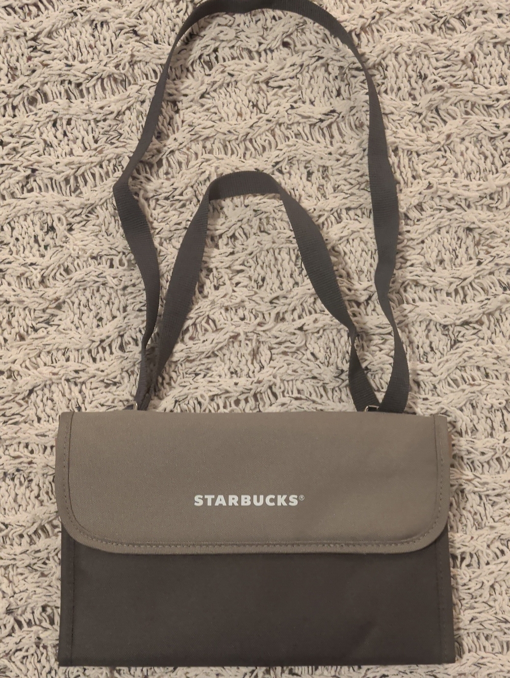 Starbucks Two-Tone Messenger Bag in Taupe and Black